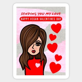 Sending You My Love Happy Vegan Valentines Day Sticker